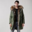 画像1: メンズ Mens Real Fox Fur Real Fur LinerHoodie Military Coat Long リアルファーフード&ライナー付ミリタリーモッズコート (1)