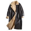 画像1: Women Real Sheep Skin  long leather coat リアルシープスキンムートンファーロングコート (1)