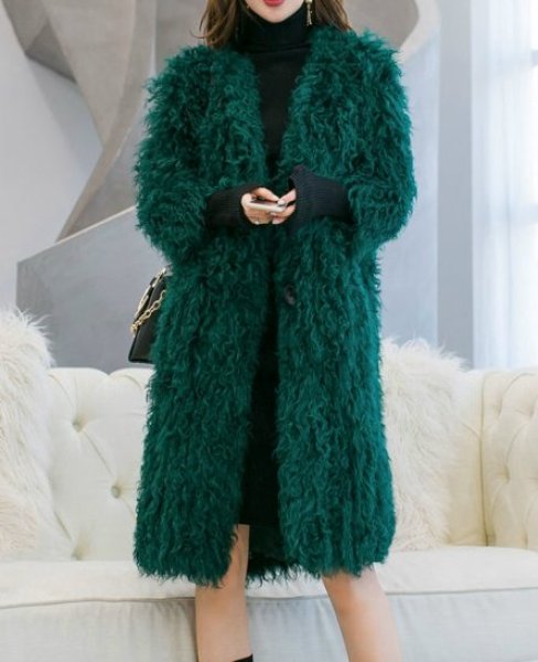 Women's real lamb fur coat jacket リアルラムモンゴリアンファー