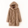 画像5: women's imitation fur pocket hood coat jacket フェイクファーフーディーフードコート ジャケット　 (5)