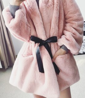 Fake rabbit fur coat jacket coat フェイクラビットファーコート