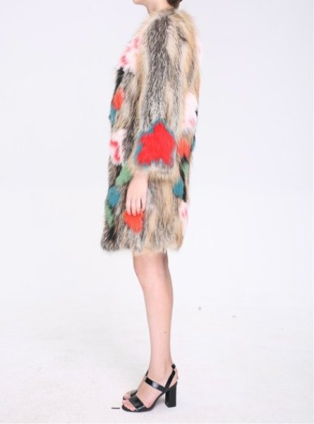 womens fur coats colored real fox fur coat Jacket Coat リアル