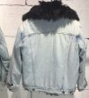 画像8: women's lambs fur liner denim jacket coat ラムモンゴリアンファーライナーファー付きデニムGジャン　ジャケット　コート (8)