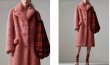 画像2: women's  lamb rex rabbit fur long coat fur coat  レッキスラビットピンクロングコート　ジャケット (2)