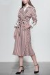 画像3: women's British wind retro Slim  long coat  ストライプスリムロングスプリングコート　ウインドブレーカー (3)