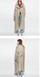 画像8: women's  loose large lapel double-breasted waist khaki profile coat (8)