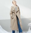 画像2: women's  loose large lapel double-breasted waist khaki profile coat (2)