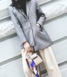 画像1: women's long-sleeved lapel loose  jacket ラペルルーズアシンメトリバックプリントジャケット　コート (1)