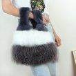 画像6: Real Rabbit Fox Mongolian fur  tote bag   リアルラビット＆フォックス＆モンゴリアンファー3層ファートートバッグ (6)