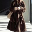 画像2:  women's  long paragraph fake fur coat plush fluffy coat jacket　エコファーモコモコロングコート (2)