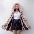 画像17: プラスサイズあり Real Mix Stripe Fox Fur Real Fur LinerHoodie Military Coat Long リアルファーフード&ライナー付ミリタリーモッズコート (17)