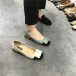 画像4: Women’s  square buckle gentle wind fairy shoes sandals Mules バックル付フラットバイカラーパンプス　ミュール (4)