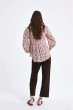 画像4: Floral V-neck top loose nine-point sleeve printed shirt フローラルVネックルーズブラウス　シャツ (4)