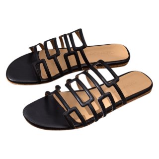 women's Flat pearl sandals slippersレディース パール付きフラット