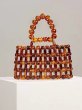 画像5:   Messenger acrylic  beaded  Small bag handbag 琥珀数珠ハンドメイドトートハンドバック (5)