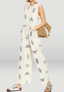 Women's Sleeveless Rope Pattern Jumpsuit dress Women's three-bar