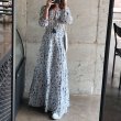 画像2:  Women's loose v-neck waist small fresh printed floral sunscreen long dress   Vネックロング丈　マキシエスニックドレス ワンピース　 (2)