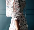 画像7:  Women's loose v-neck waist small fresh printed floral sunscreen long dress   Vネックロング丈　マキシエスニックドレス ワンピース　 (7)