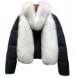 画像7: Woman's natural fox fur collar loose short coat sliver white duck down jacket Real  Fur Coat　リアルフォックスファー付きダウンジャケット　コート (7)