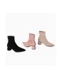 画像7:  women's nude color thick with heel pointed elastic socks boots ポインテットソックスブーツ　ショーツブーティブーツ (7)