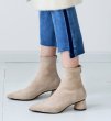 画像5:  women's nude color thick with heel pointed elastic socks boots ポインテットソックスブーツ　ショーツブーティブーツ (5)