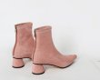 画像12:  women's nude color thick with heel pointed elastic socks boots ポインテットソックスブーツ　ショーツブーティブーツ (12)