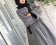 画像5: Women'sover the knee long section waist temperament double-sided wool woolen coat  gray coat wool coat     ウールロングシンプルコート (5)