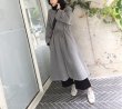 画像7: Women'sover the knee long section waist temperament double-sided wool woolen coat  gray coat wool coat     ウールロングシンプルコート (7)