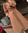 画像8: Women'sover the knee long section waist temperament double-sided wool woolen coat  gray coat wool coat     ウールロングシンプルコート (8)