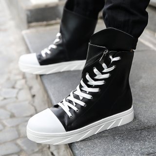 British high-top shoes メンズイギリス調ハイカットレザーブーツ