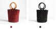 画像19:  woman’s new ring portable suede layer cowhide potted bag shoulder wooden bracelet bucket bag  totebag レザーバケット トート ショルダー2WAYハンドバッグ　トートバック　サイズ2種類 (19)