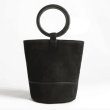 画像11:  woman’s new ring portable suede layer cowhide potted bag shoulder wooden bracelet bucket bag  totebag レザーバケット トート ショルダー2WAYハンドバッグ　トートバック　サイズ2種類 (11)