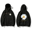 画像1: Men's small daisies hooded  sweater  loose hood  Parker Trainer デイジープリントフーディパーカー　スエット　男女兼用　 (1)