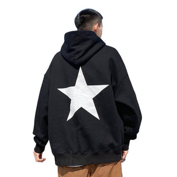 men's Oversize star print hoodie sweatshirts men and women ユニ