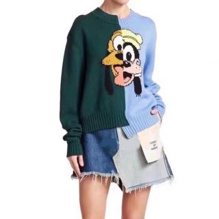 Women's Disney's Split Pluto And Goofy Wool Sweater グーフィー ...