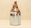 画像6: Woman’s  acrylic chain portable bucket Leather bagアクリルチェーンポータブルレザーバケットバッグハンドバック (6)