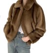 画像2: Women's imitation mink warm short fur coat jacket  　エコミンクファーショートコート　ジャケット (2)