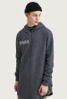 画像7: ifltn Unisex Round Sweep Curved Hem Long line Hip Hop Streetwear Hoodie Pulloverロゴ バッククロスモチーフ ロング丈 フード付パーカー ユニセックスサイズ (7)