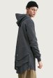 画像8: ifltn Unisex Round Sweep Curved Hem Long line Hip Hop Streetwear Hoodie Pulloverロゴ バッククロスモチーフ ロング丈 フード付パーカー ユニセックスサイズ (8)