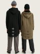 画像5: ifltn Unisex Round Sweep Curved Hem Long line Hip Hop Streetwear Hoodie Pulloverロゴ バッククロスモチーフ ロング丈 フード付パーカー ユニセックスサイズ (5)