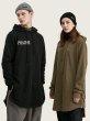 画像1: ifltn Unisex Round Sweep Curved Hem Long line Hip Hop Streetwear Hoodie Pulloverロゴ バッククロスモチーフ ロング丈 フード付パーカー ユニセックスサイズ (1)