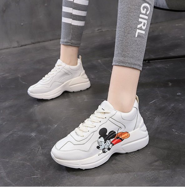 women's Mickey Mouse Platform Lace Up Sneakers 厚底ミッキーマウス
