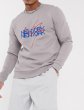 画像1: sweatshirt in grey with new york print  ニューヨークプリントスウェットプルオーバ トレーナー ユニセックス男女兼用 (1)