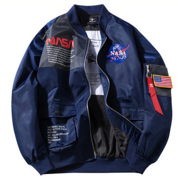 NASA MA-1 Military Flight Jacket Long-Sleeve Air Force Moto Street