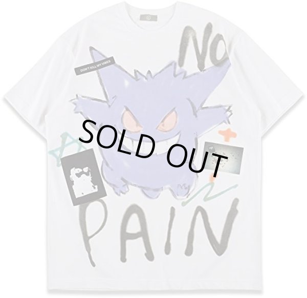 画像1: Gengar Short Sleeve T-Shirt No Pain Vintage Graphic Print  Tees　ビンテージグラフィックプリント半袖Tシャツユニセックス 男女兼用 (1)