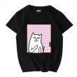 画像1: Box cat print short sleeve T-shirt men and women  　　キャット 猫プリント半袖Tシャツ ユニセックス 男女兼用 (1)