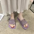 画像5: Women  open toe  candy color woven square head flat slippers  sandals 　フラットレザー編みキャンディーカラーサンダル スリッパ　ミュール　 (5)