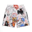 画像1: Unisex Men's hand-painted cartoon characters graffiti five-point pants half shorts pants Swimwear swim pantsユニセックス 男女兼用グラフィック＆スマイルハーフショートパンツ　スイムパンツ (1)