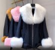 画像4: Oversized  Real Fox Fur Collar with Genuine Sheepskin Leather Jacket Coat Riders motorcycle オーバーサイズ リアルフォックスファー襟付き 本革 ライダース ジャケット コート  (4)