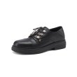 画像2:  leather British Lace-up flat oxford shoes with pearls  本革レザーパール付きフラットレースアップオックスフォードシューズ　 (2)